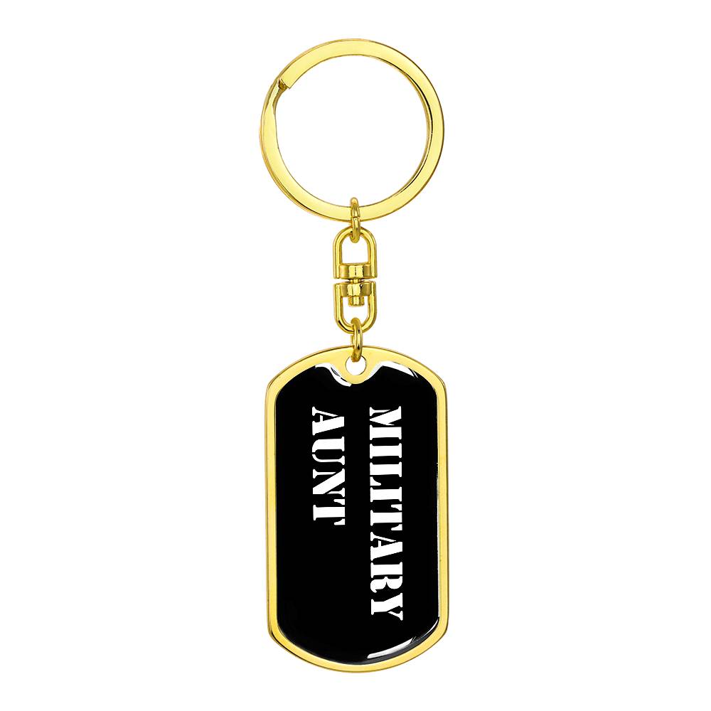 Military Aunt v3 - Luxury Dog Tag Keychain