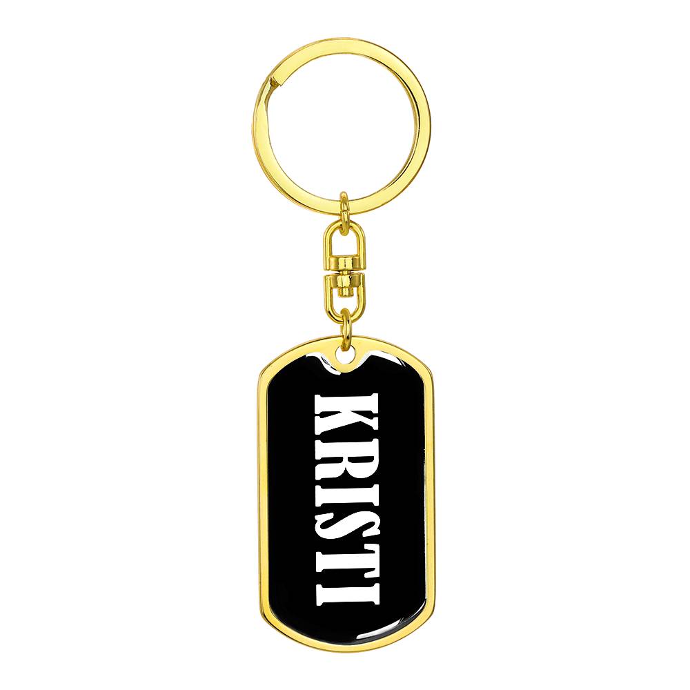 Kristi v01w - Luxury Dog Tag Keychain