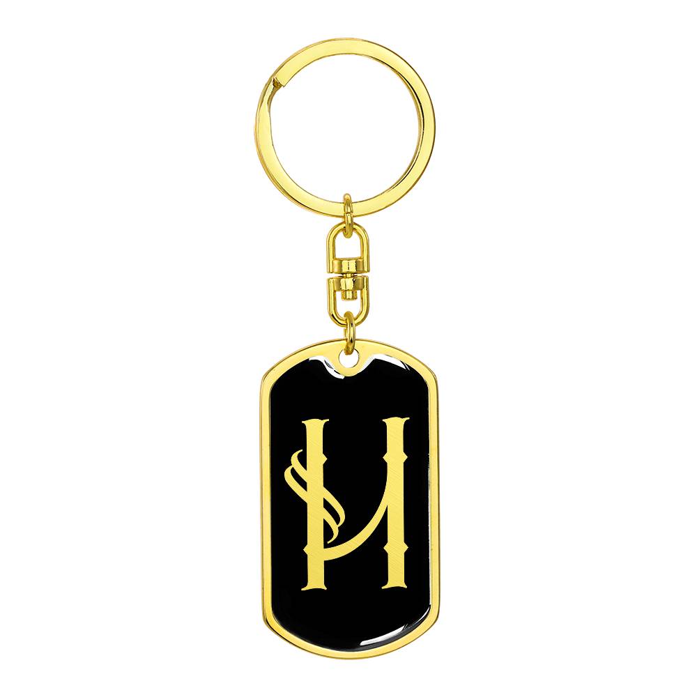 Initial H v001-12 - Luxury Dog Tag Keychain