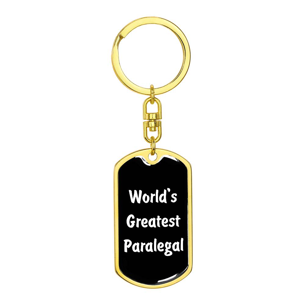 World's Greatest Paralegal v3 - Luxury Dog Tag Keychain