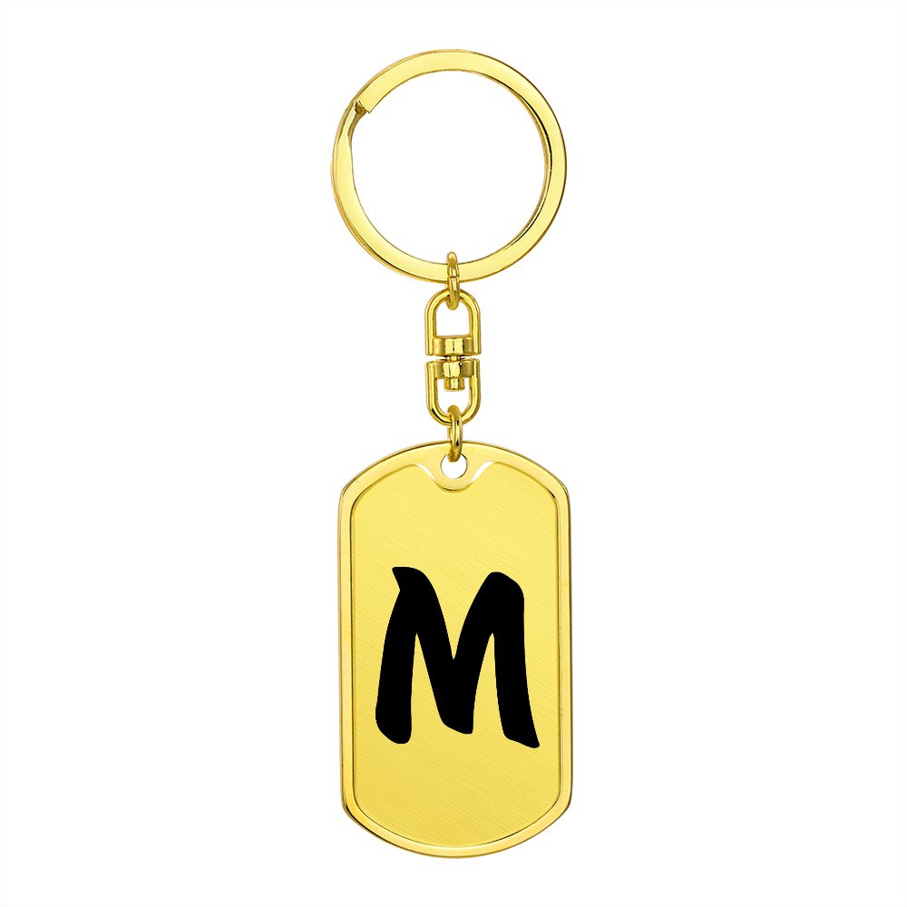 Initial M v1b - Luxury Dog Tag Keychain