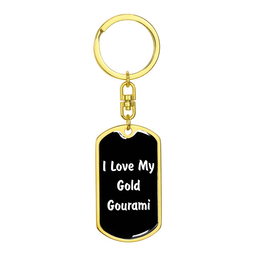 Love My Gold Gourami v3 - Luxury Dog Tag Keychain