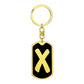 Initial X v2b - Luxury Dog Tag Keychain