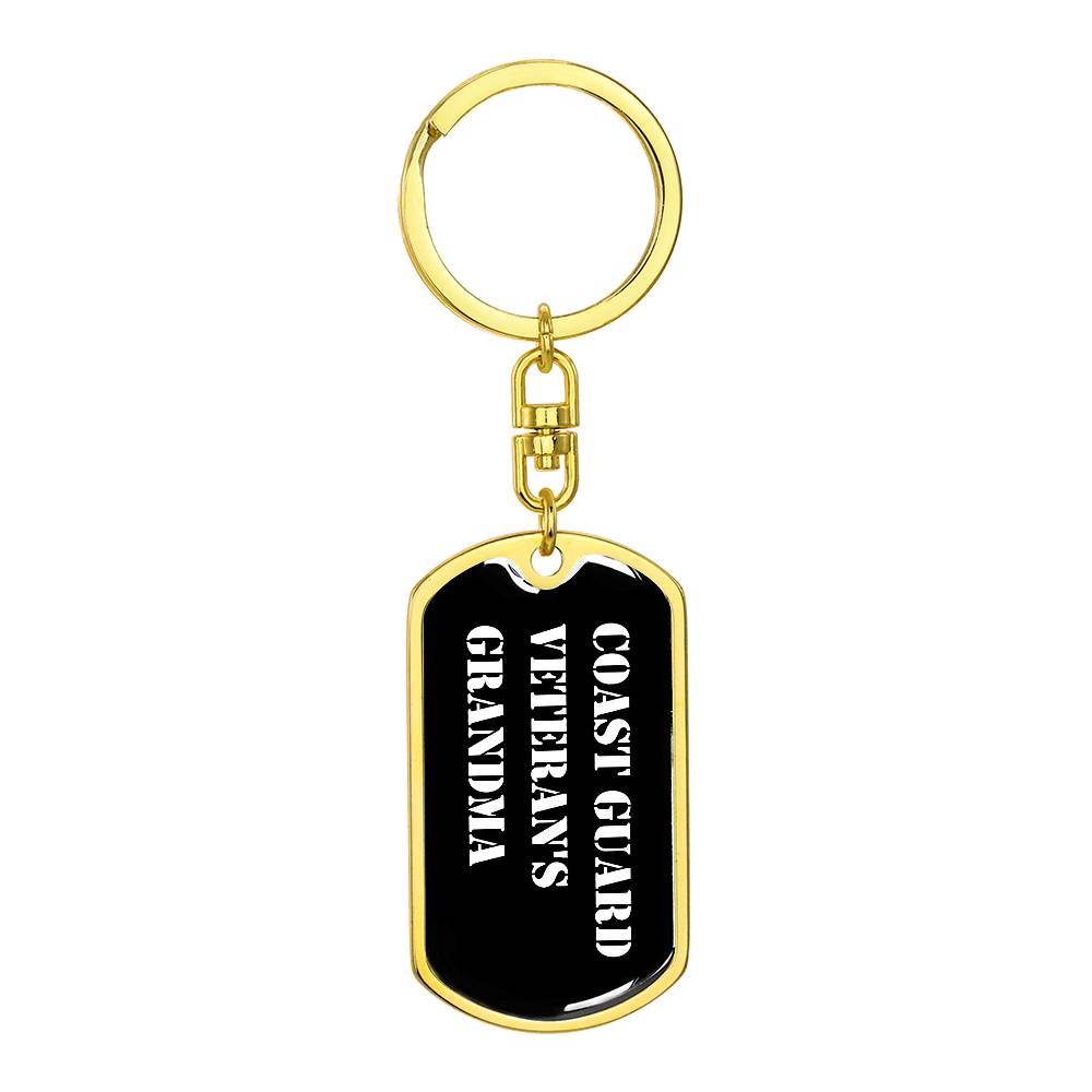 Coast Guard Veteran's Grandma v3 - Luxury Dog Tag Keychain