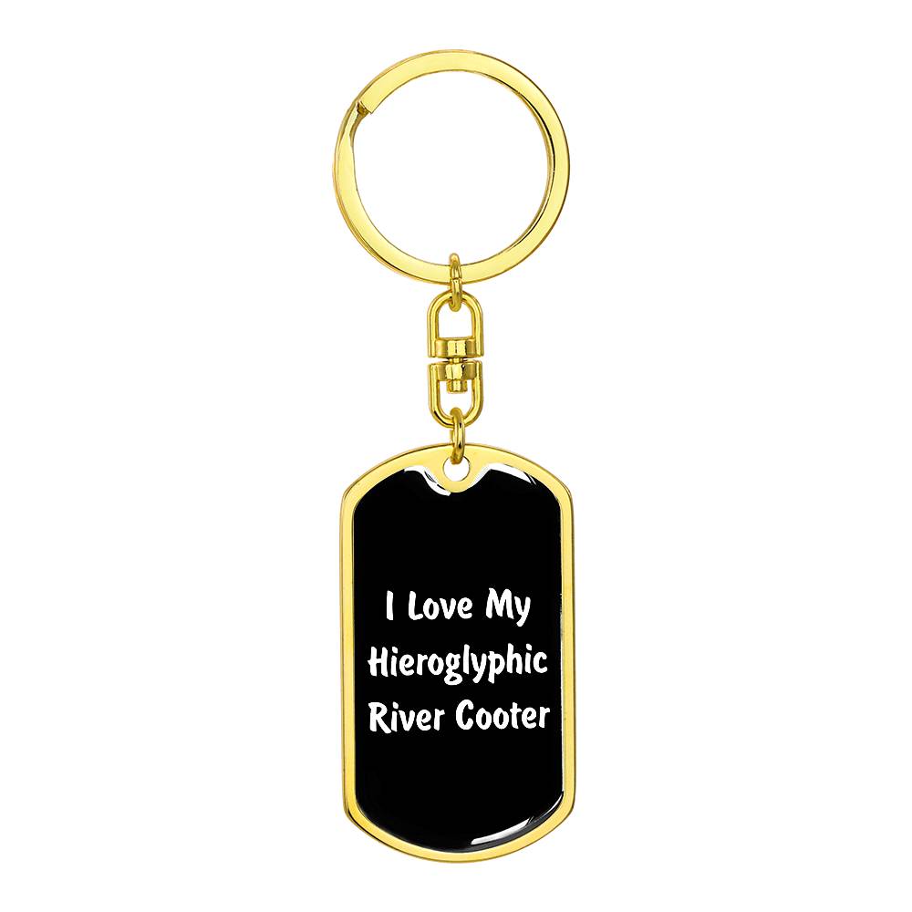 Love My Hieroglyphic River Cooter v3 - Luxury Dog Tag Keychain