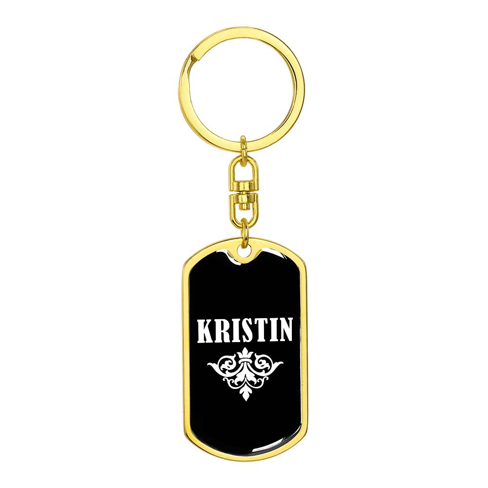 Kristin v03a - Luxury Dog Tag Keychain