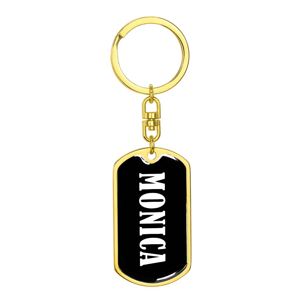 Monica v01w - Luxury Dog Tag Keychain