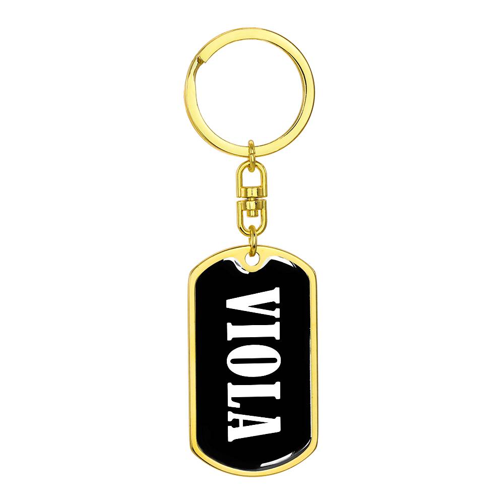 Viola v01w - Luxury Dog Tag Keychain