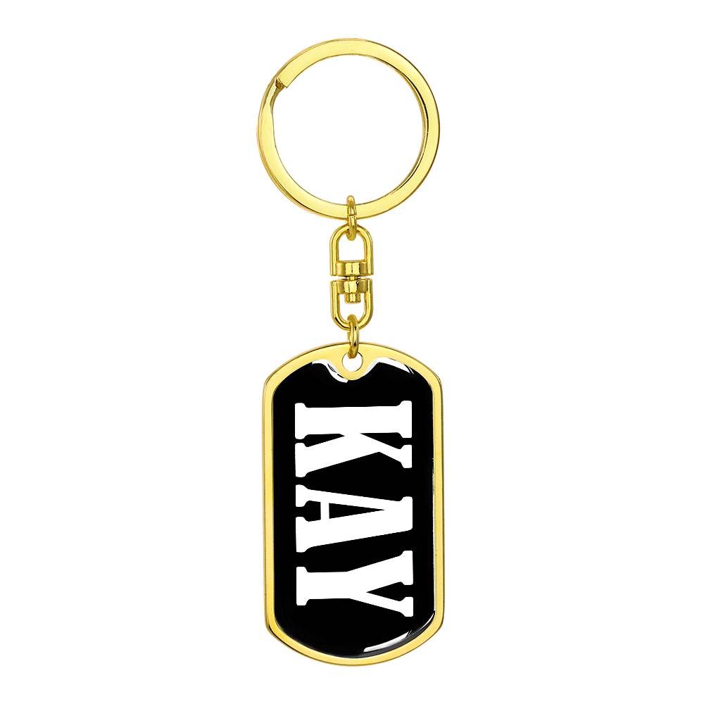 Kay v01w - Luxury Dog Tag Keychain