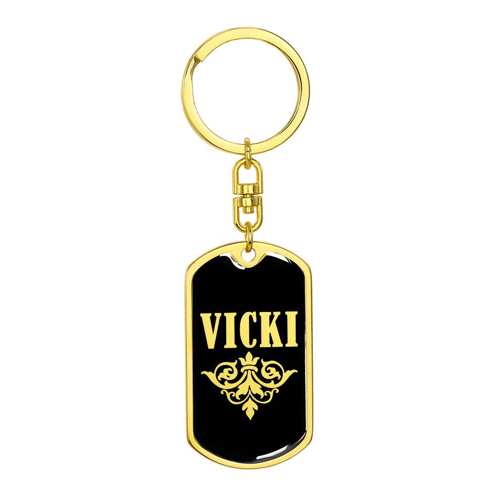Vicki v02a - Luxury Dog Tag Keychain