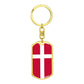 Danish Flag - Luxury Dog Tag Keychain