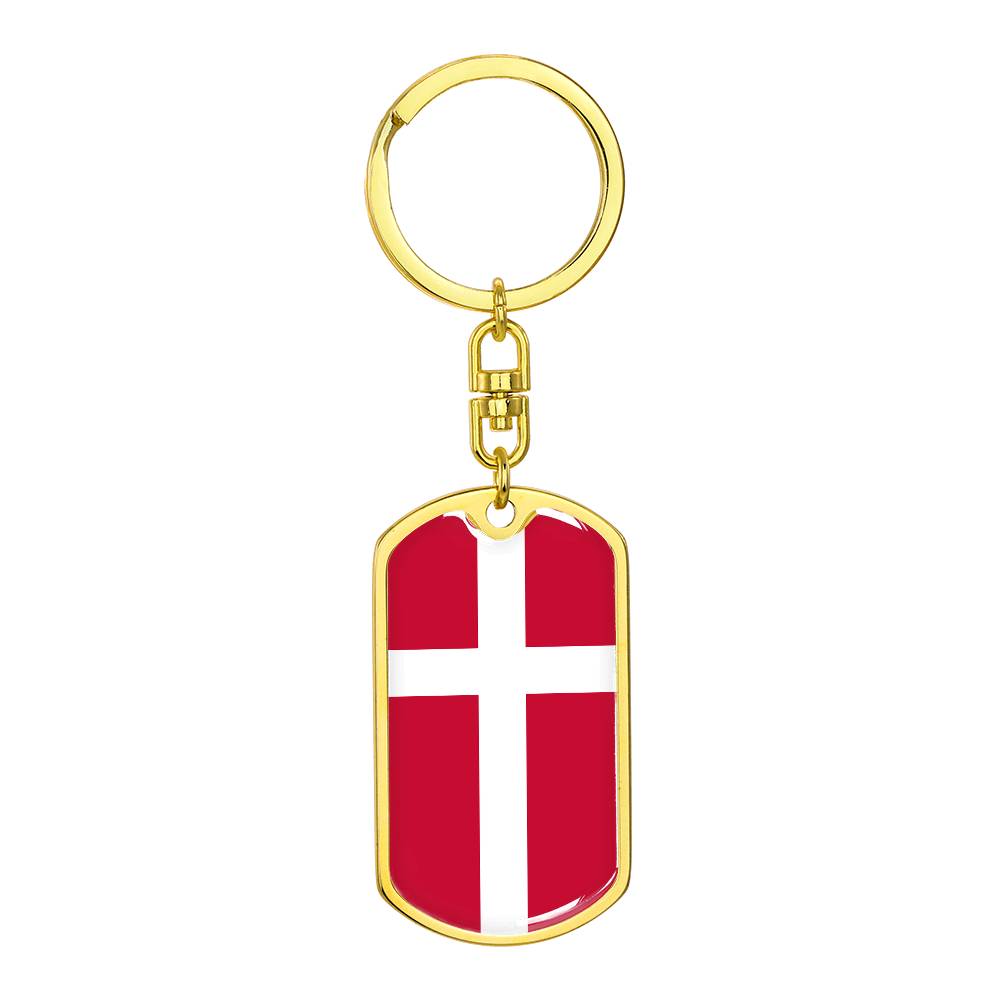 Danish Flag - Luxury Dog Tag Keychain