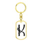Initial K v001-14 - Luxury Dog Tag Keychain