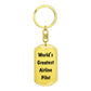 World's Greatest Airline Pilot - Luxury Dog Tag Keychain
