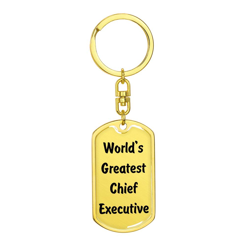 World's Greatest Chief Executive - Luxury Dog Tag Keychain