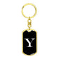 Initial Y v3a - Luxury Dog Tag Keychain