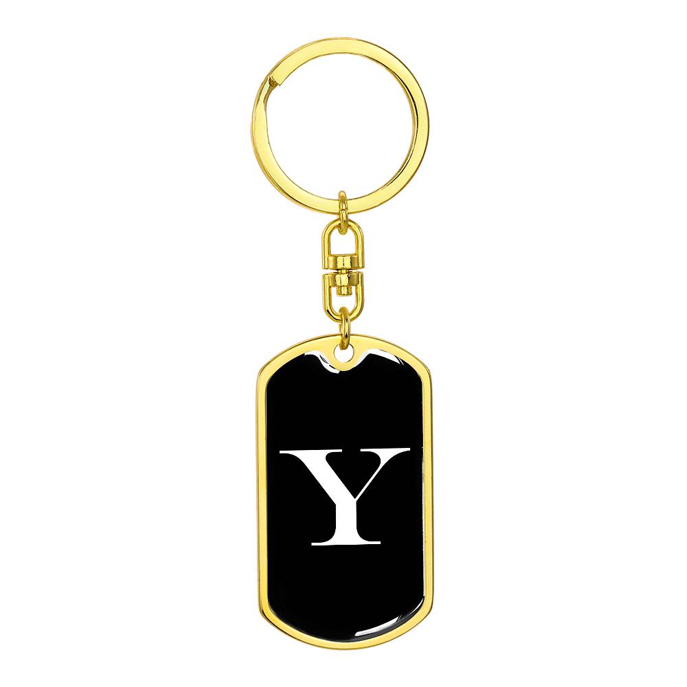 Initial Y v3a - Luxury Dog Tag Keychain