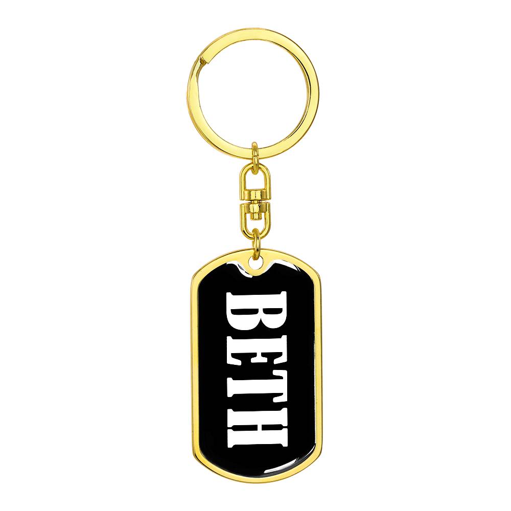 Beth v01w - Luxury Dog Tag Keychain