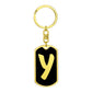 Initial Y v2b - Luxury Dog Tag Keychain