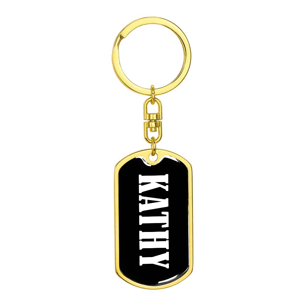 Kathy v01w - Luxury Dog Tag Keychain
