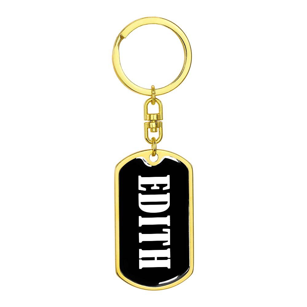 Edith v01w - Luxury Dog Tag Keychain