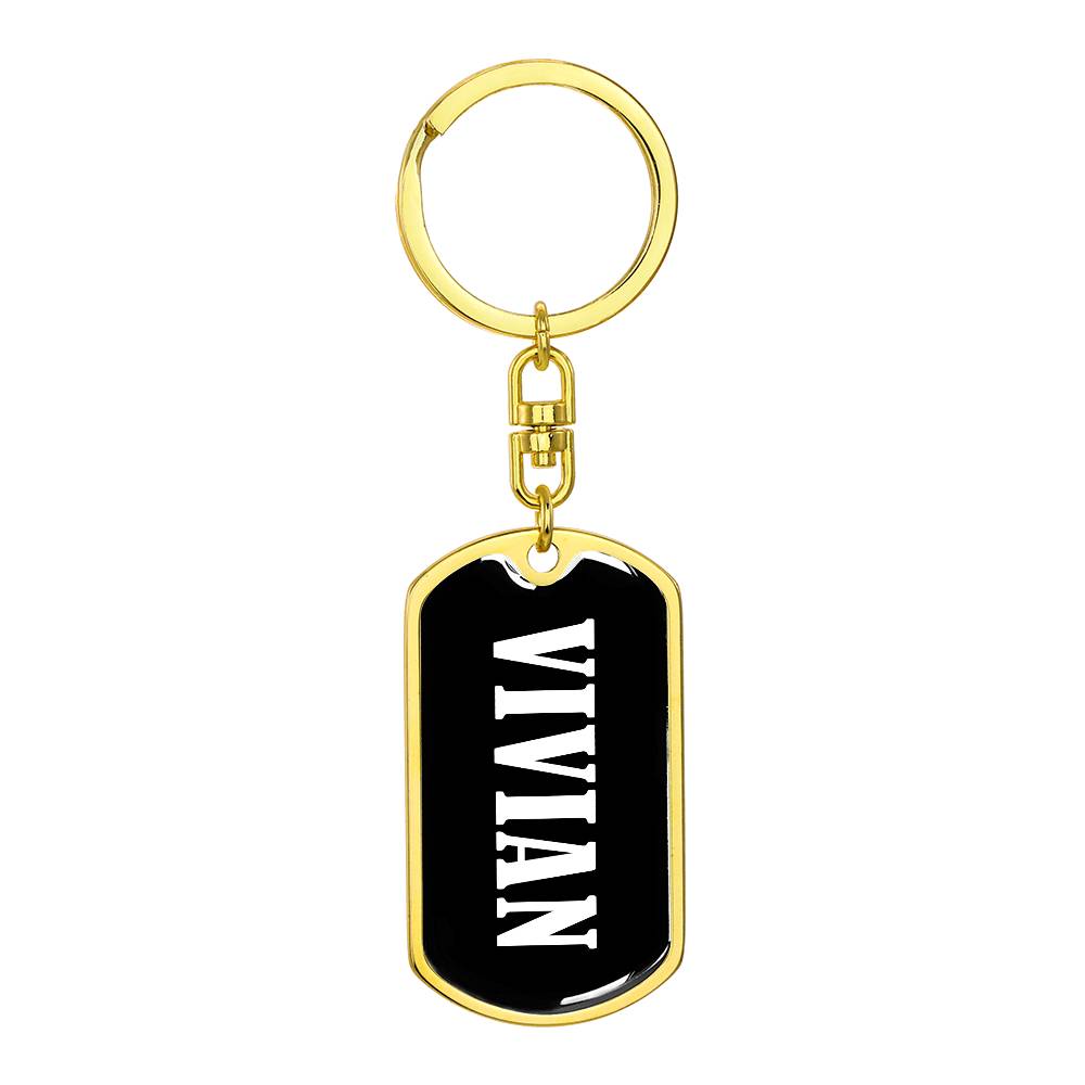 Vivian v01w - Luxury Dog Tag Keychain