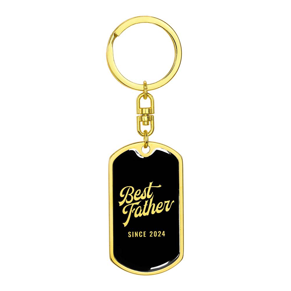 Best Father Since 2024 v3 - Luxury Dog Tag Keychain