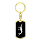Mama Dinosaur With 1 Hatchling v3 - Luxury Dog Tag Keychain