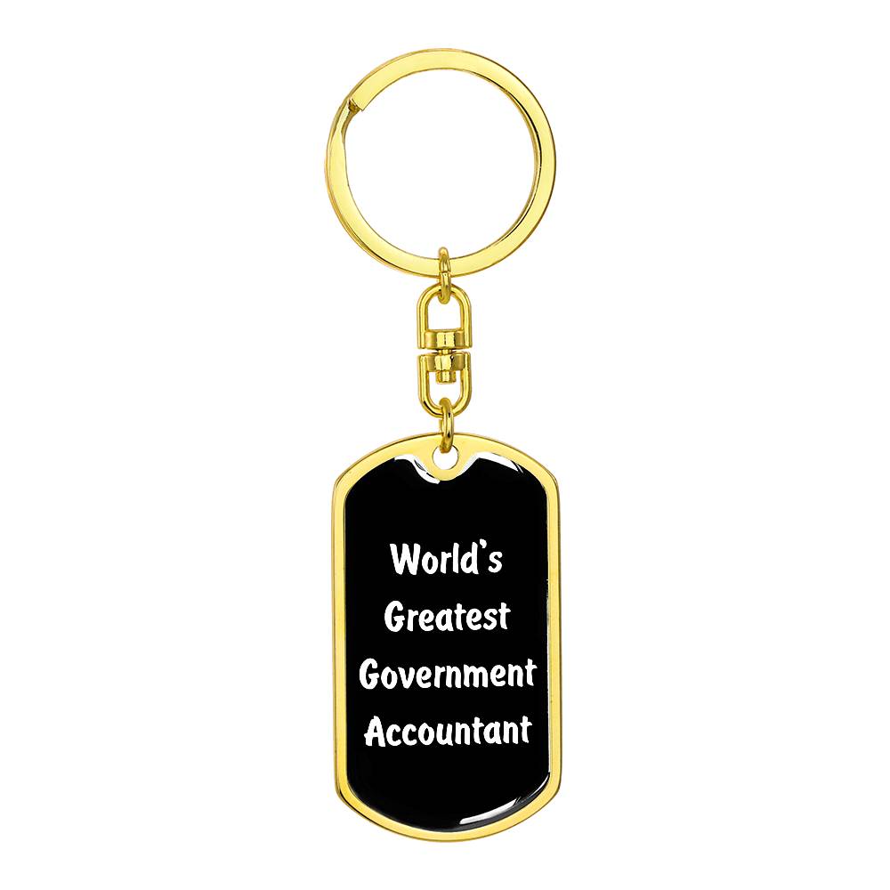 World's Greatest Government Accountant v3 - Luxury Dog Tag Keychain