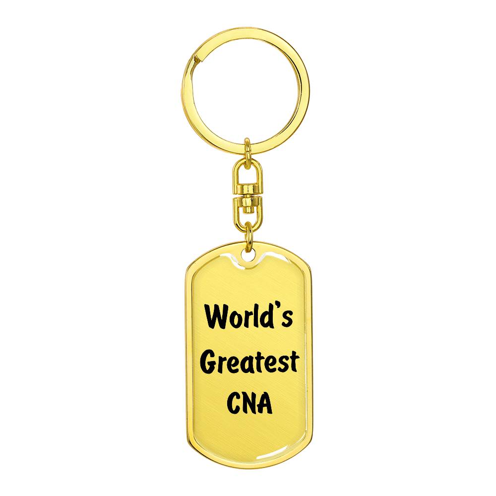 World's Greatest CNA - Luxury Dog Tag Keychain