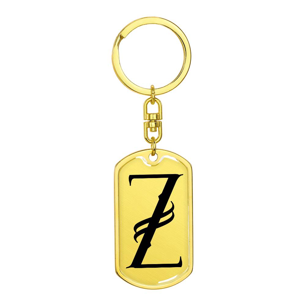 Initial Z v001-11 - Luxury Dog Tag Keychain