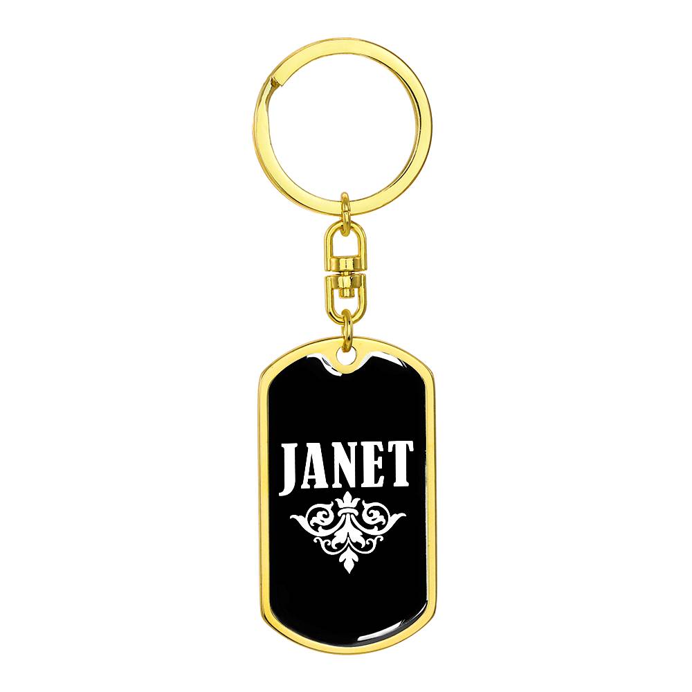 Janet v03a - Luxury Dog Tag Keychain