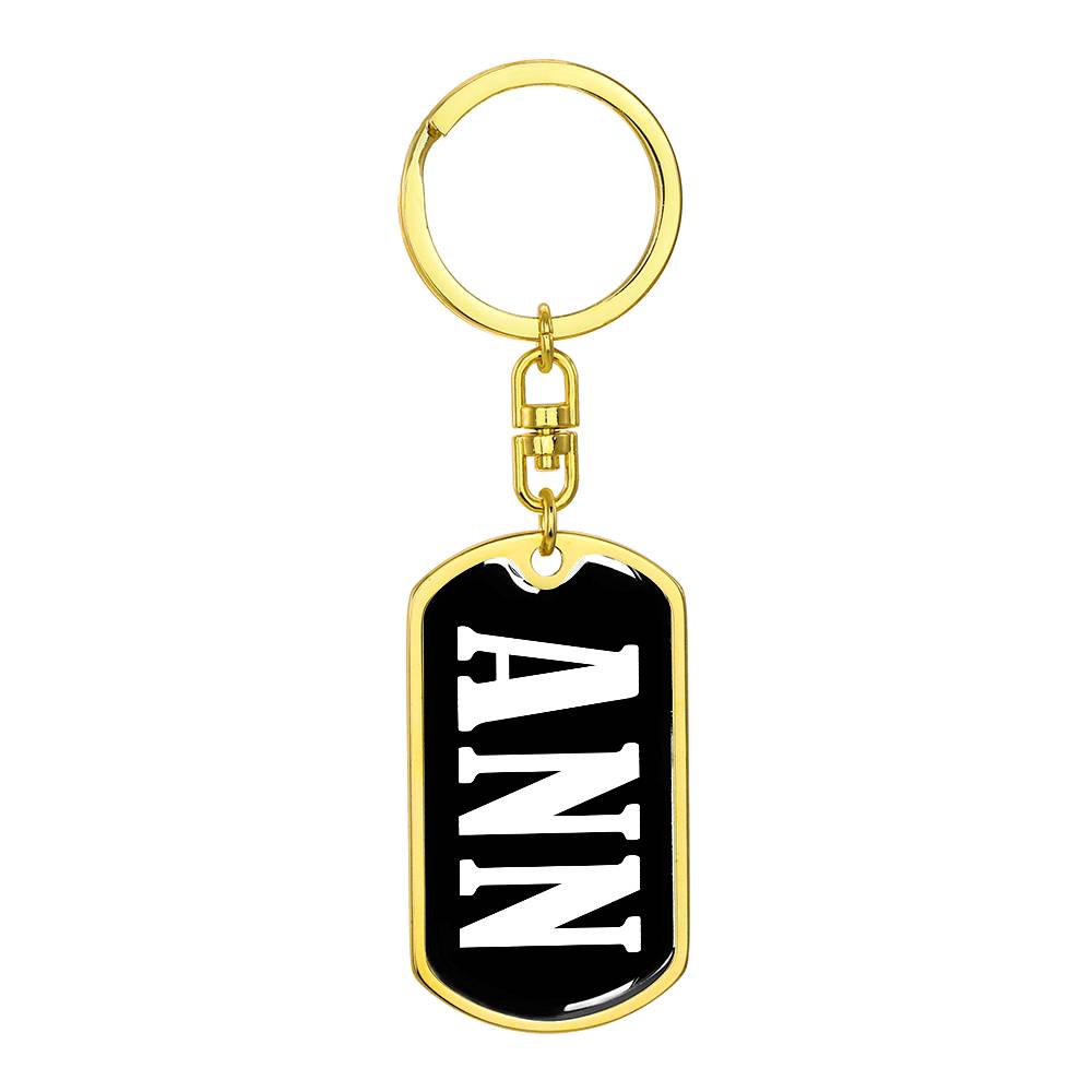 Ann v01w - Luxury Dog Tag Keychain