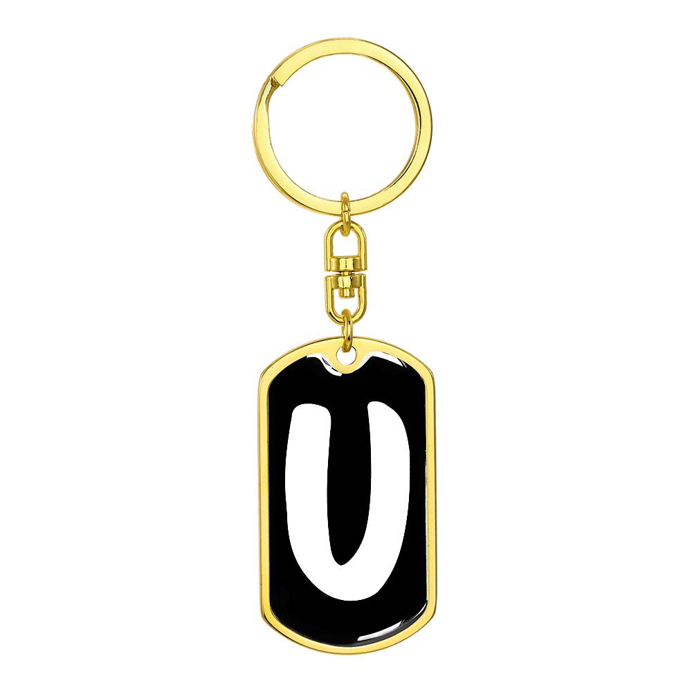 Initial U v3b - Luxury Dog Tag Keychain
