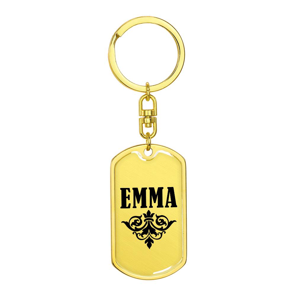 Emma v01a - Luxury Dog Tag Keychain