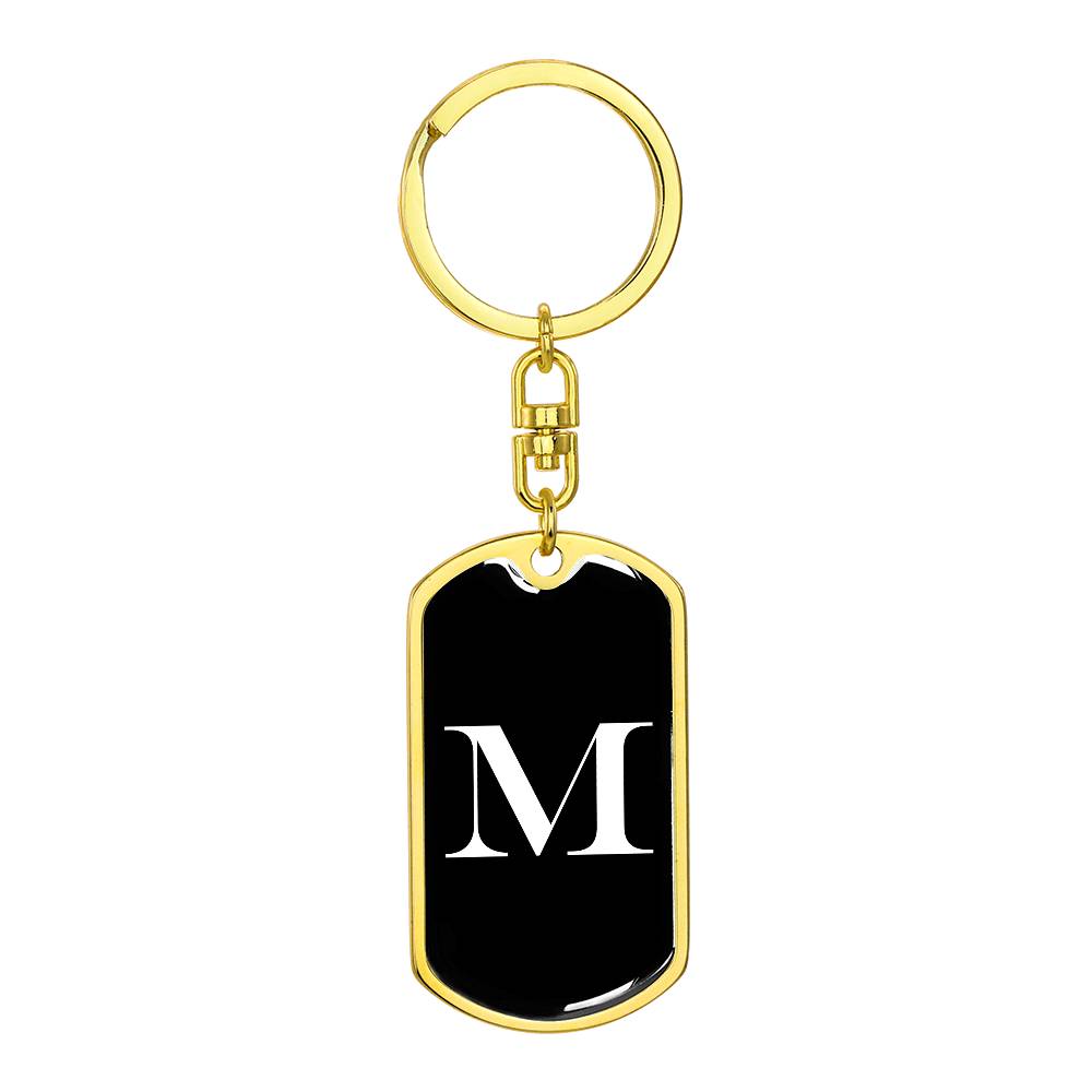 Initial M v3a - Luxury Dog Tag Keychain