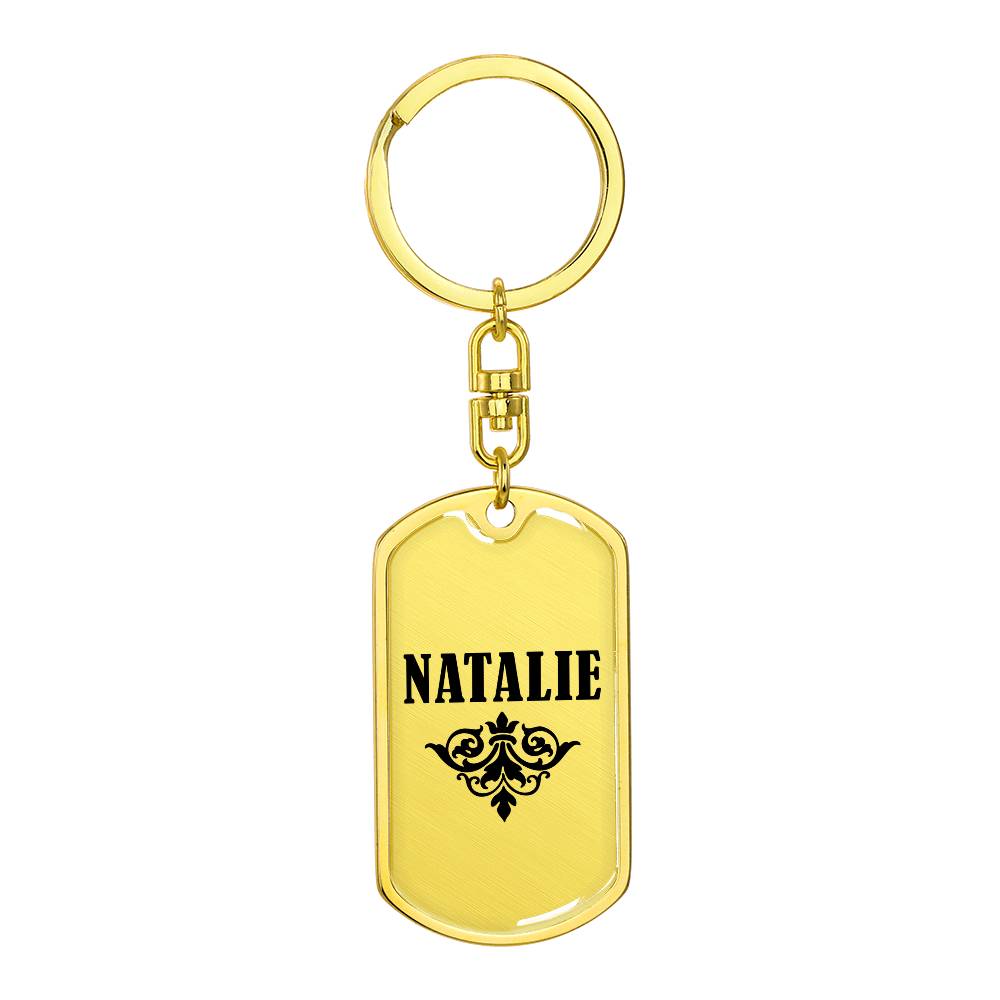 Natalie v01a - Luxury Dog Tag Keychain