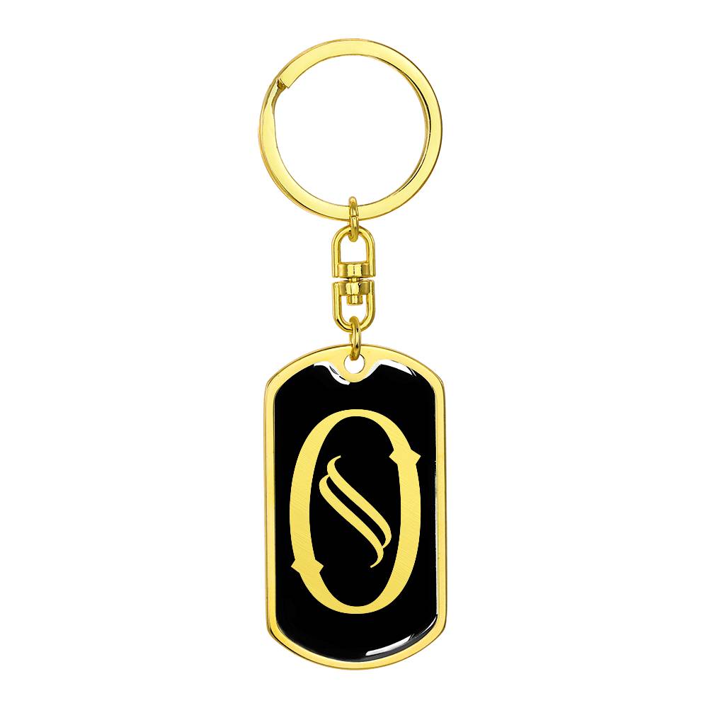 Initial O v001-12 - Luxury Dog Tag Keychain