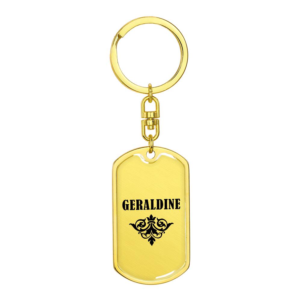 Geraldine v01a - Luxury Dog Tag Keychain