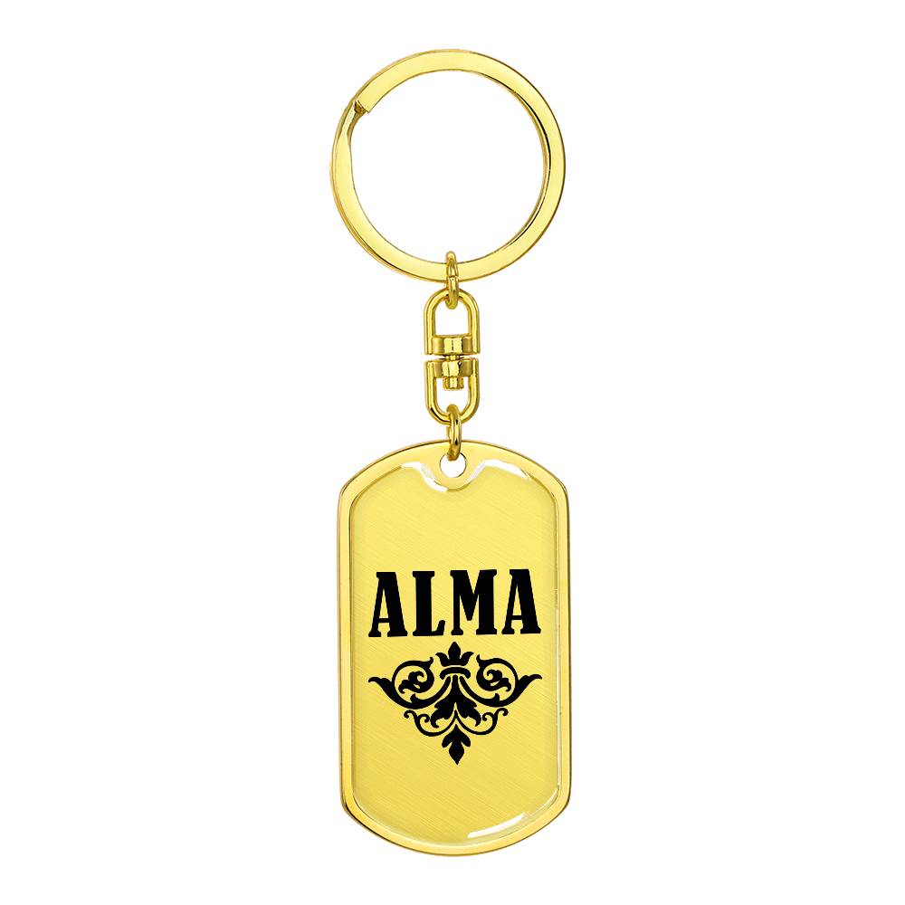 Alma v01a - Luxury Dog Tag Keychain
