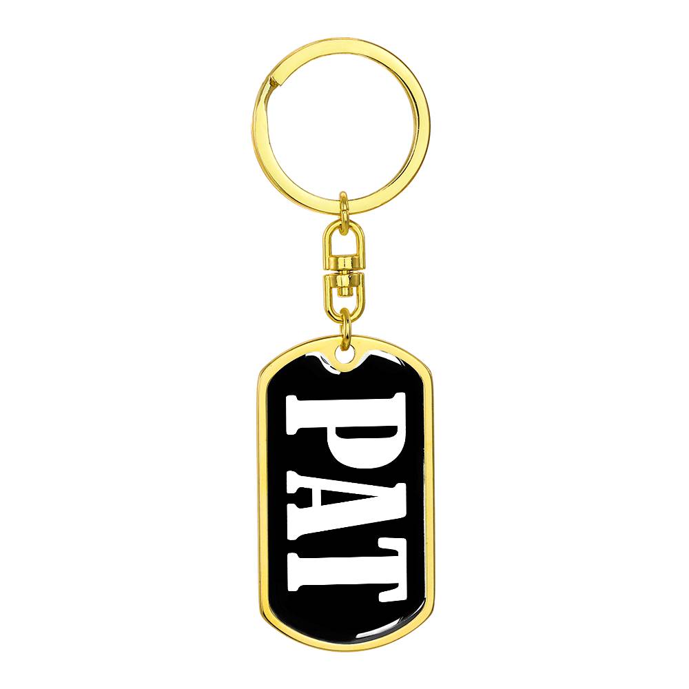 Pat v01w - Luxury Dog Tag Keychain