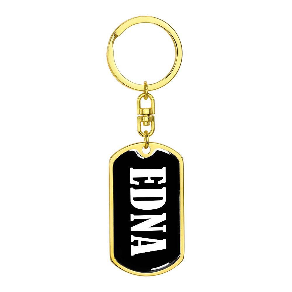 Edna v01w - Luxury Dog Tag Keychain
