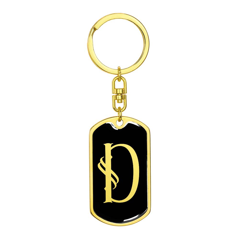 Initial D v001-12 - Luxury Dog Tag Keychain