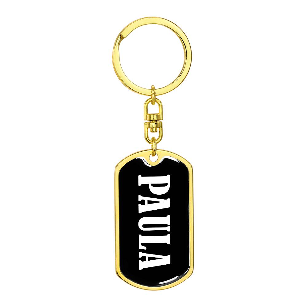 Paula v01w - Luxury Dog Tag Keychain