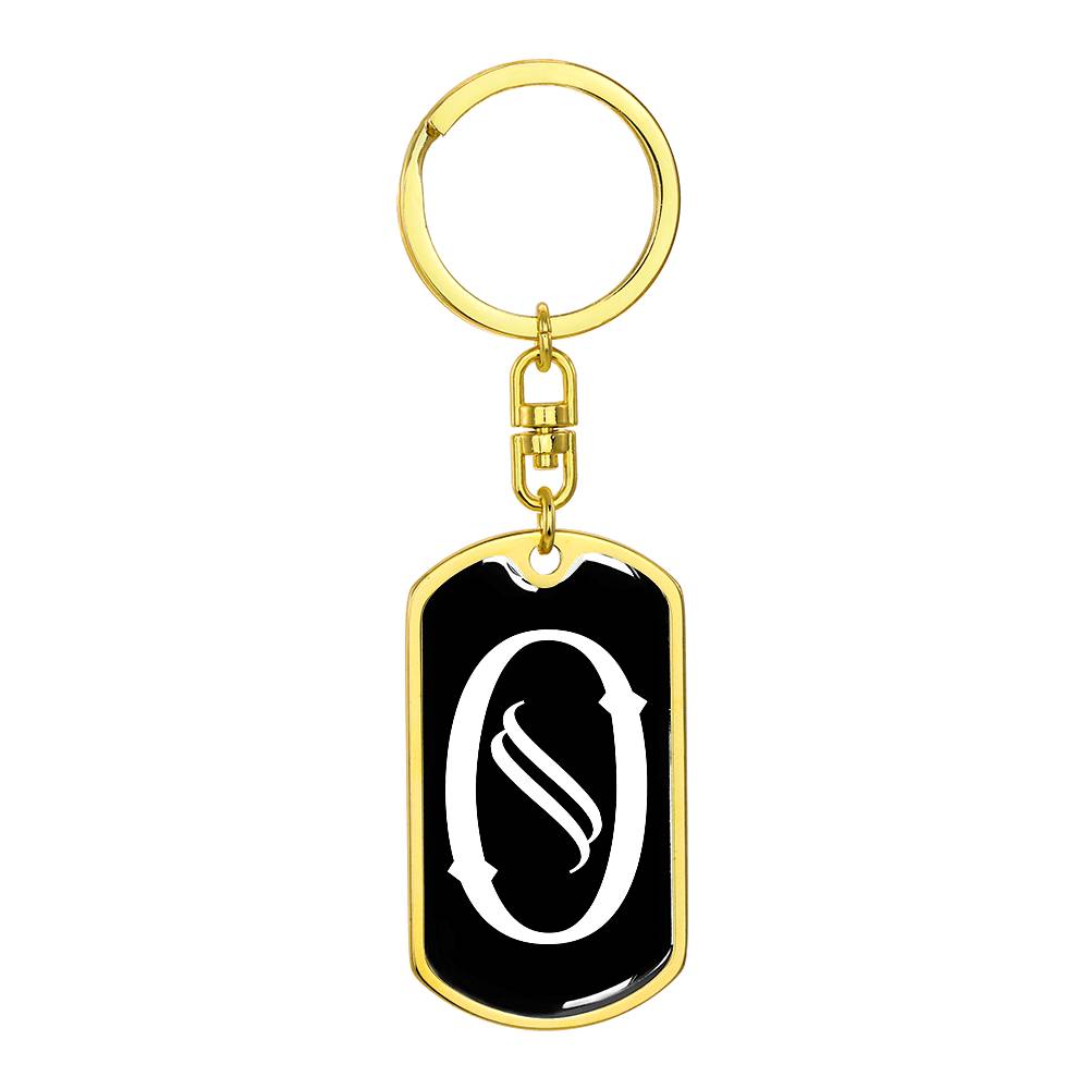 Initial O v001-13 - Luxury Dog Tag Keychain