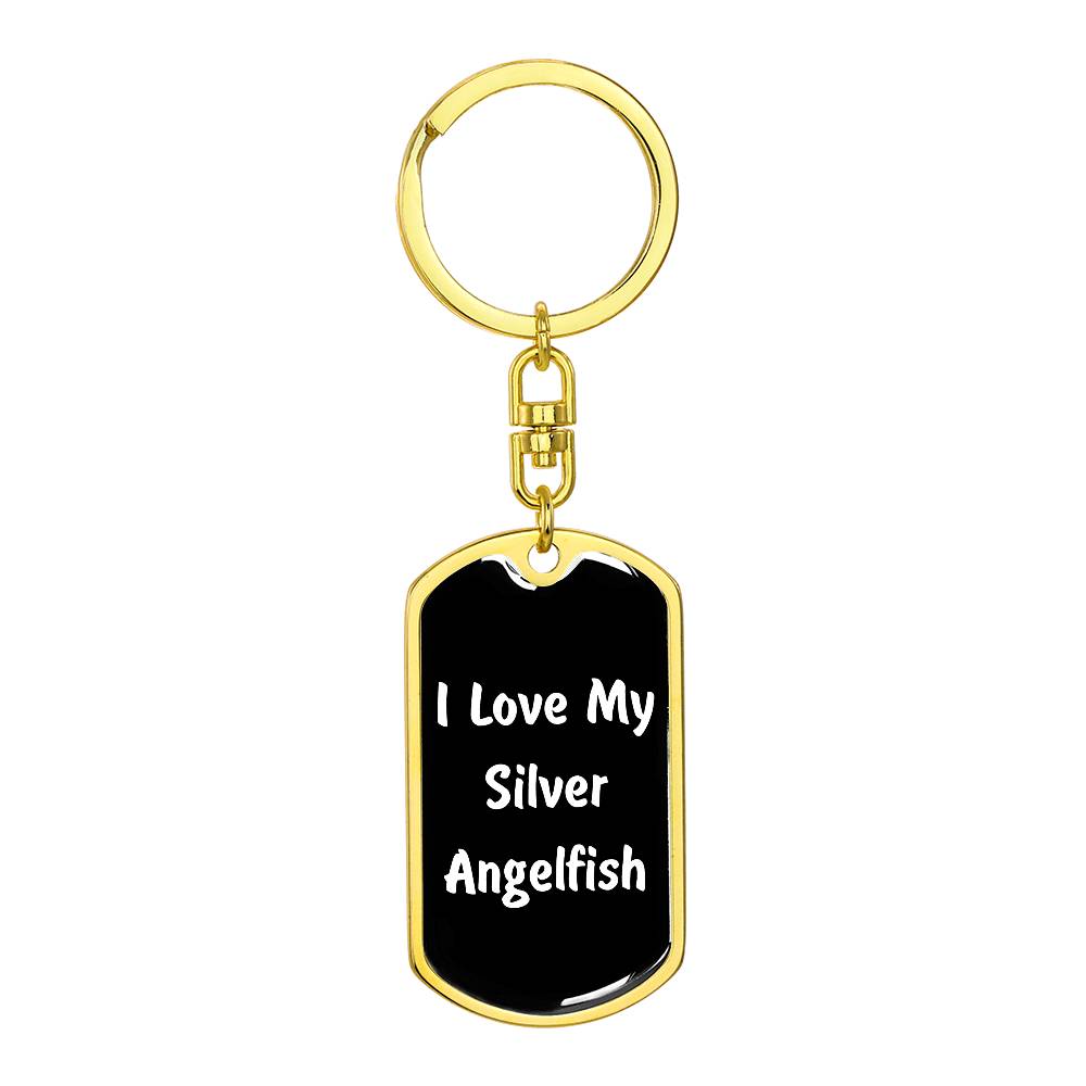 Love My Silver Angelfish v3 - Luxury Dog Tag Keychain