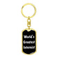 World's Greatest Internist v3 - Luxury Dog Tag Keychain