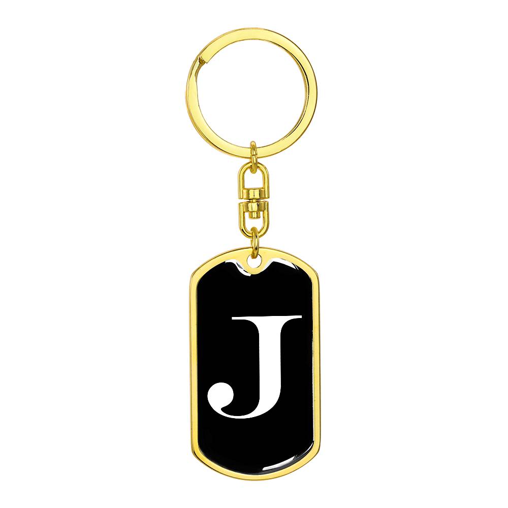 Initial J v3a - Luxury Dog Tag Keychain