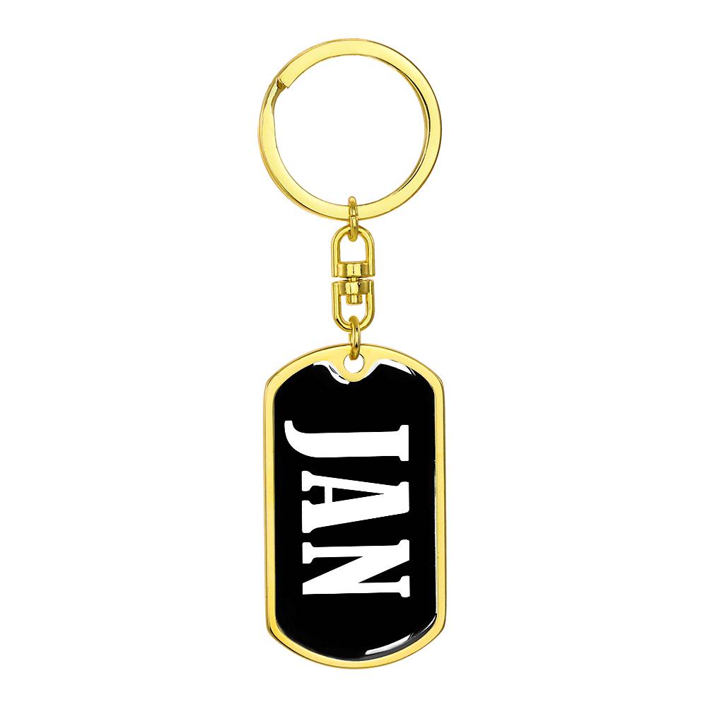 Jan v01w - Luxury Dog Tag Keychain