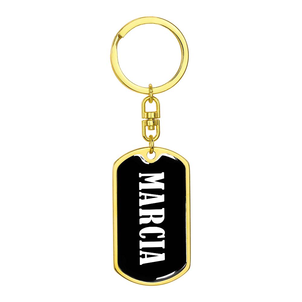 Marcia v01w - Luxury Dog Tag Keychain